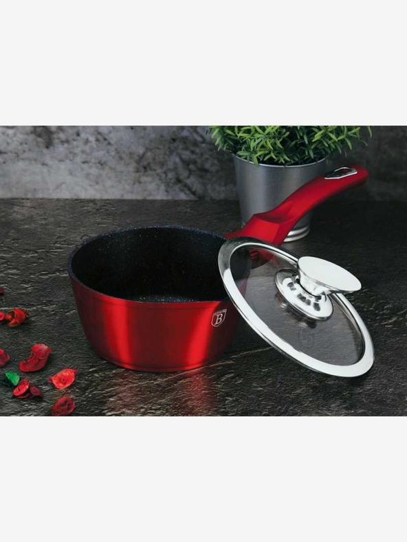 Berlingerhaus Panvica na palacinky s pokrievkou s mramorovým povrchom 16 cm Burgundy Metallic Line BERLINGERHAUS