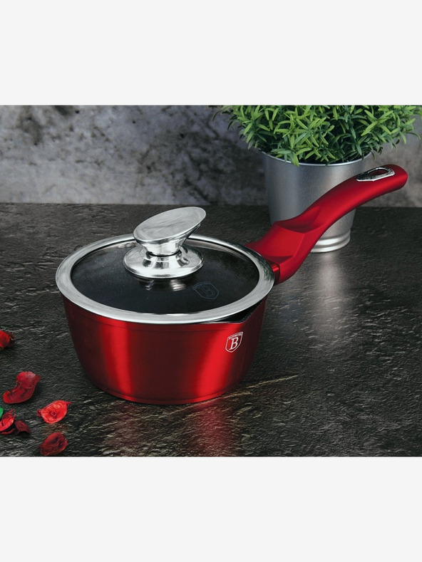 Berlingerhaus Panvica na palacinky s pokrievkou s mramorovým povrchom 16 cm Burgundy Metallic Line BERLINGERHAUS