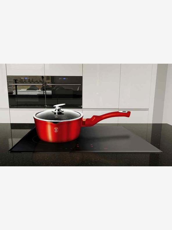 Berlingerhaus Panvica na palacinky s pokrievkou s mramorovým povrchom 16 cm Burgundy Metallic Line BERLINGERHAUS