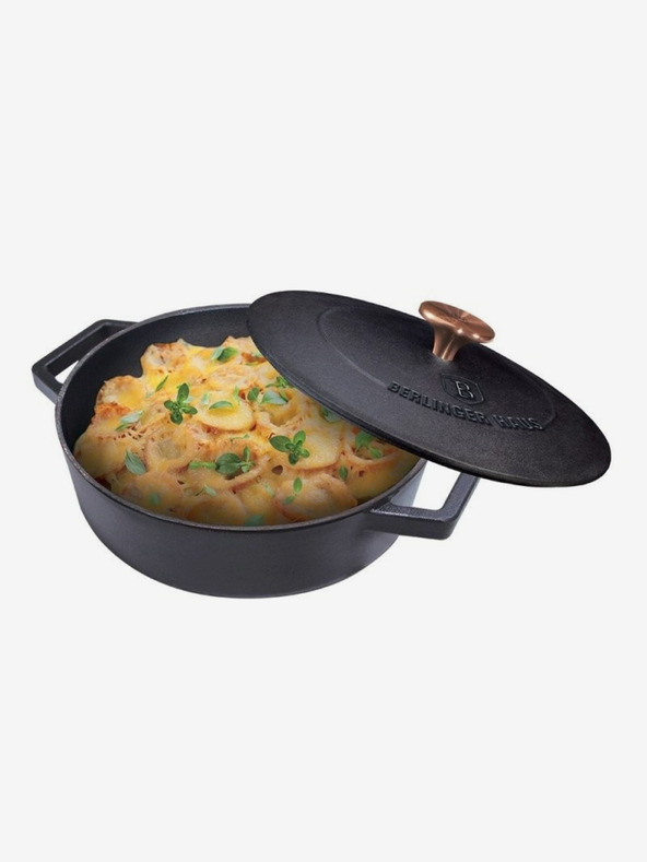 Berlingerhaus Liatinový pekáč s pokrievkou 26 cm BERLINGERHAUS Black Rose Collection