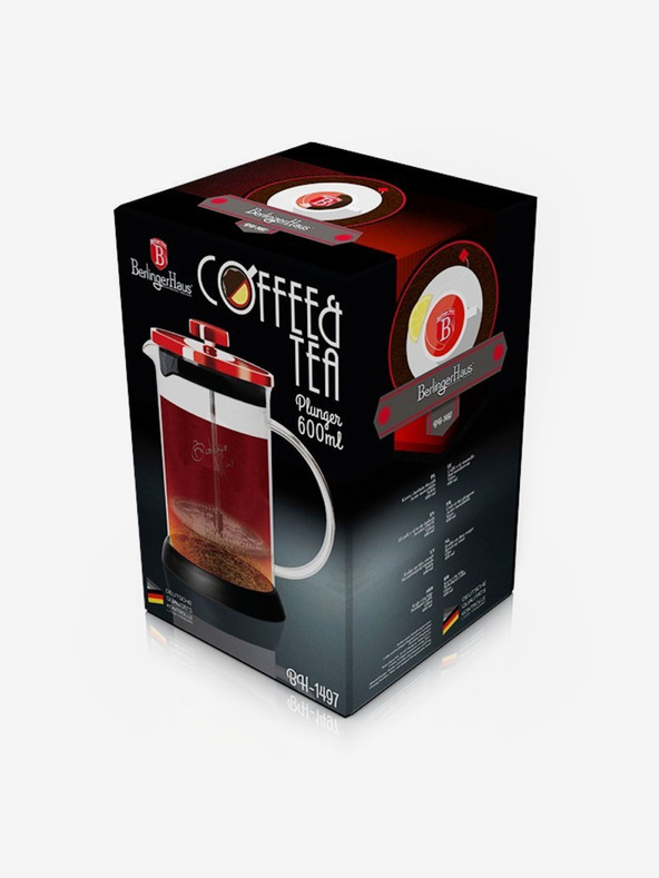 Berlingerhaus Kanvica na čaj a kávu French Press 600 ml Burgundy Metallic Line BERLINGERHAUS