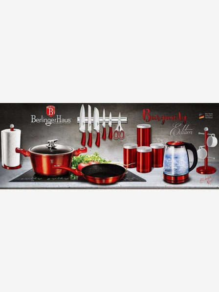 Berlingerhaus Okrúhly pekáč s mramorovým povrchom a pokrievkou 24 cm BERLINGERHAUS Burgundy Metallic Line