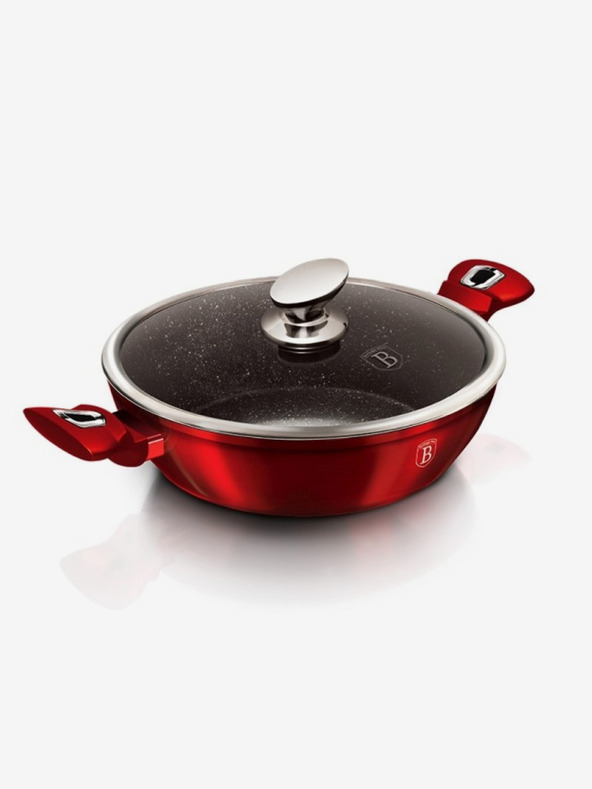 Berlingerhaus Okrúhly pekáč s mramorovým povrchom a pokrievkou 24 cm BERLINGERHAUS Burgundy Metallic Line