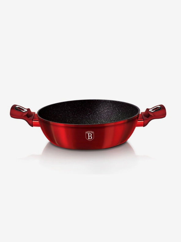 Berlingerhaus Okrúhly pekáč s mramorovým povrchom a pokrievkou 24 cm BERLINGERHAUS Burgundy Metallic Line