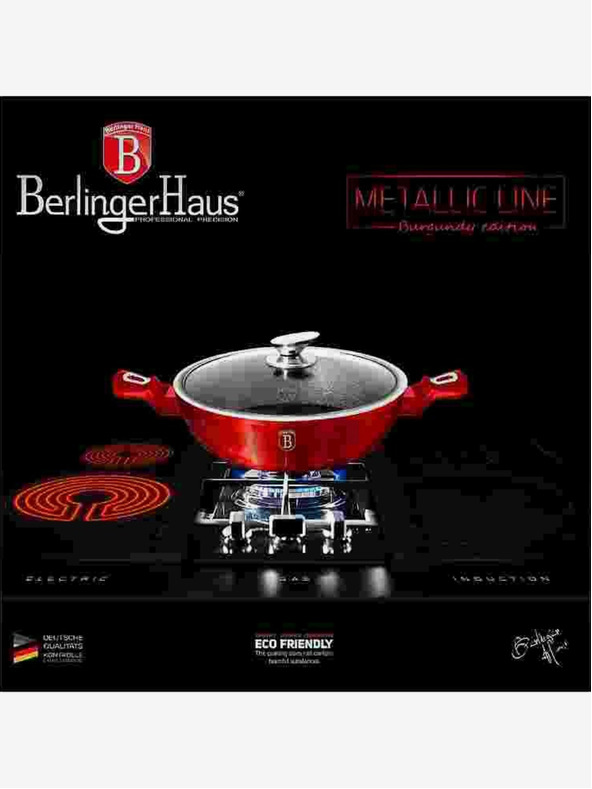 Berlingerhaus Okrúhly pekáč s mramorovým povrchom a pokrievkou 24 cm BERLINGERHAUS Burgundy Metallic Line