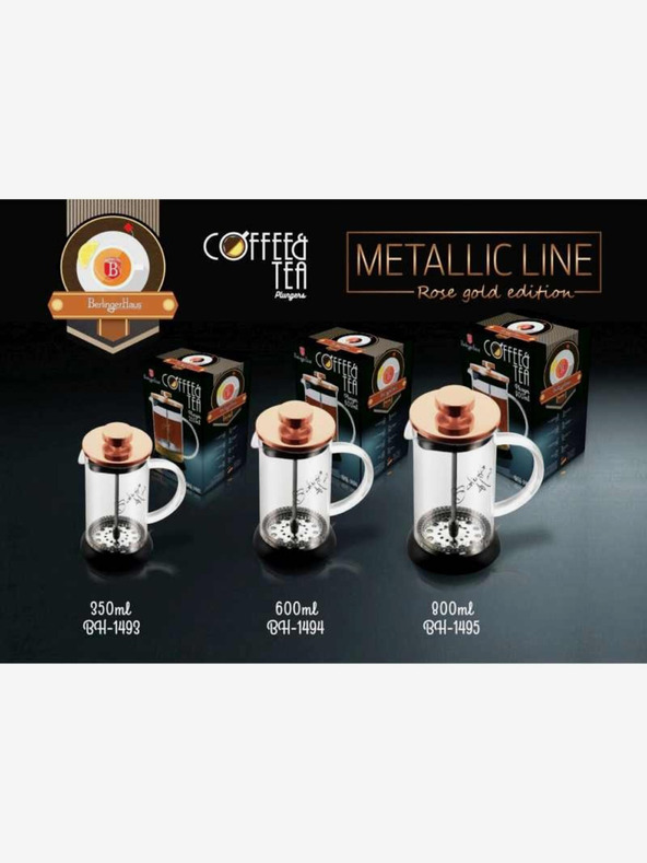 Berlingerhaus Kanvica na čaj a kávu French Press 600 ml Rosegold collection BERLINGERHAUS