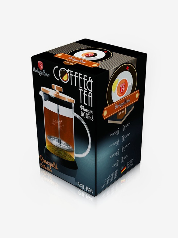 Berlingerhaus Kanvica na čaj a kávu French Press 600 ml Rosegold collection BERLINGERHAUS