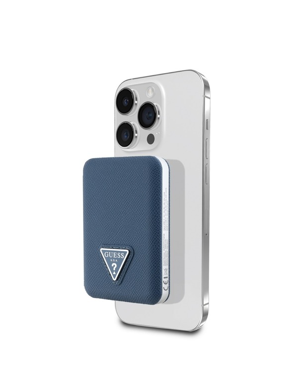 Guess Guess PU Grained Triangle Logo MagSafe Powerbank 5000mAh Modrá