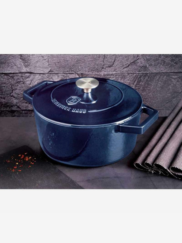 Berlingerhaus Liatinový pekáč s pokrievkou BERLINGERHAUS Aquamarine Metallic Line (20 cm)