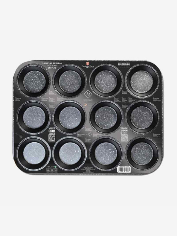 Berlingerhaus Forma na muffiny s nepriľnavým povrchom BERLINGERHAUS Black Rose Collection (12 ks)