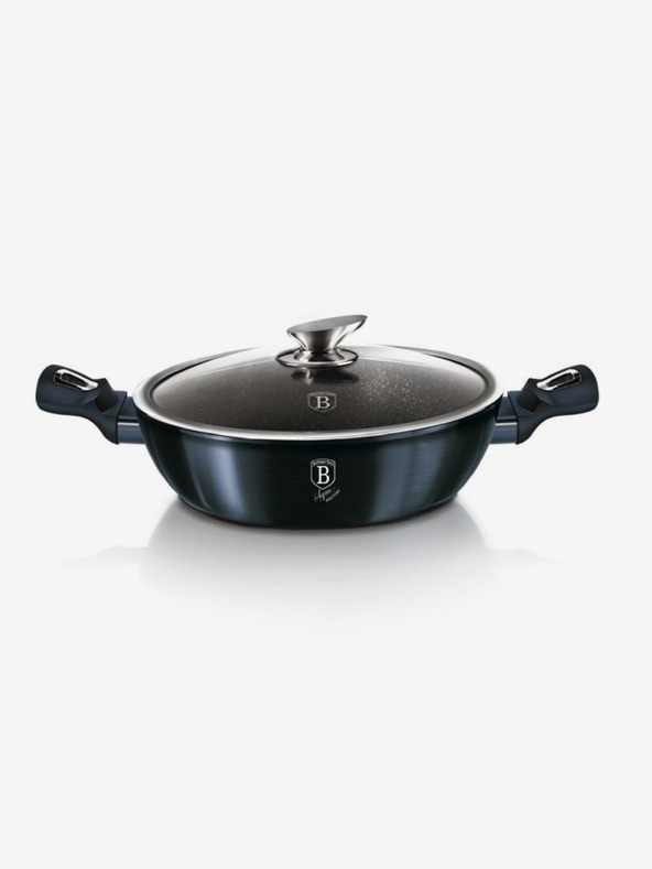 Berlingerhaus Pekáč okrúhly s mramorovým povrchom a pokrievkou 28 cm BERLINGERHAUS Metallic Line Aquamarine Edition