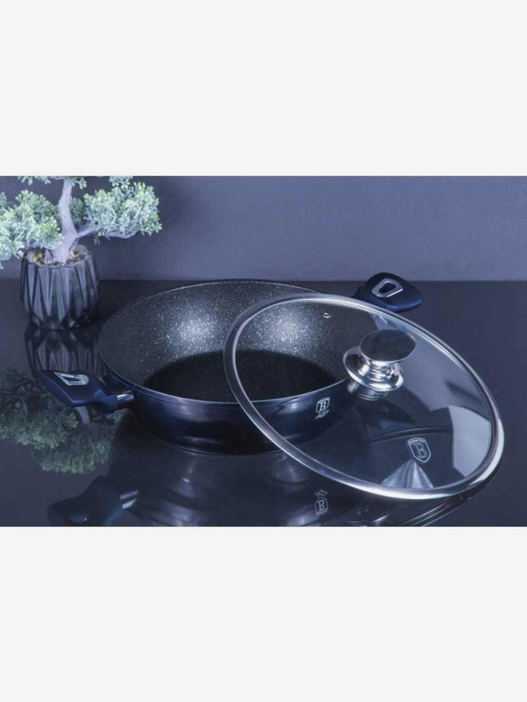 Berlingerhaus Pekáč okrúhly s mramorovým povrchom a pokrievkou 28 cm BERLINGERHAUS Metallic Line Aquamarine Edition