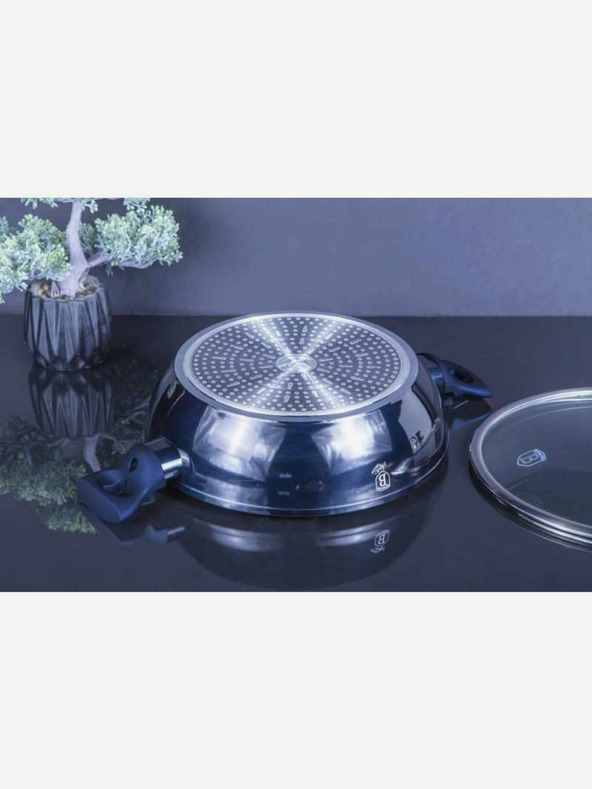 Berlingerhaus Pekáč okrúhly s mramorovým povrchom a pokrievkou 28 cm BERLINGERHAUS Metallic Line Aquamarine Edition