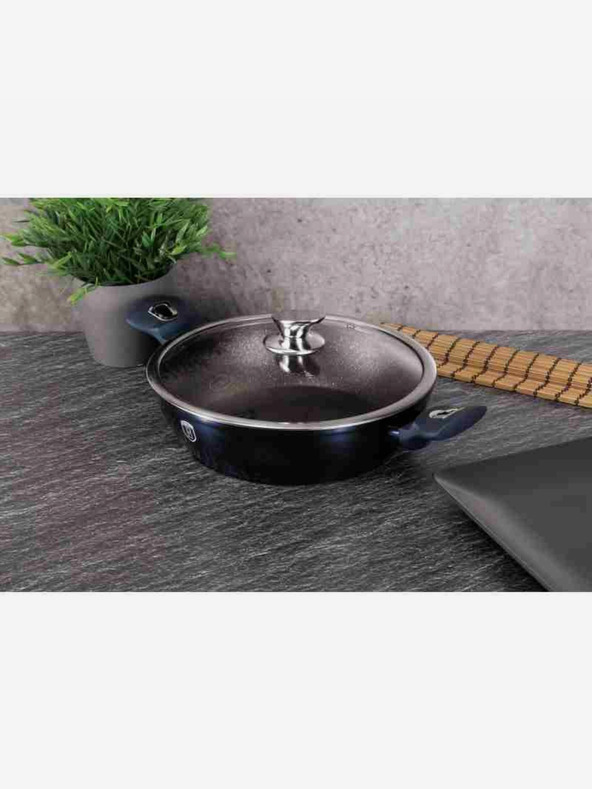 Berlingerhaus Pekáč okrúhly s mramorovým povrchom a pokrievkou 28 cm BERLINGERHAUS Metallic Line Aquamarine Edition