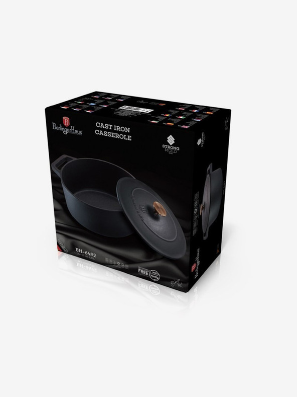 Berlingerhaus Liatinový pekáč s pokrievkou 24 cm BERLINGERHAUS Black Rose Collection