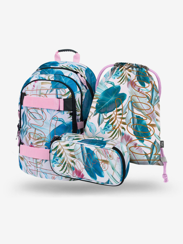 BAAGL  BAAGL 3 SET Skate Leafs: batoh, penál, taška BAAGL