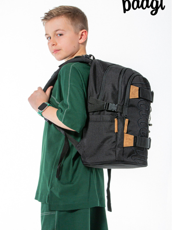 BAAGL  Sivý školský batoh Baagl Skate Darkness