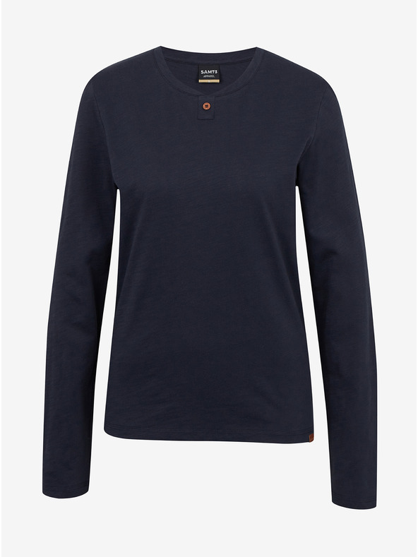 Sam 73 Tmavomodré dámske tričko s dlhým rukávom SAM 73 Naivara
