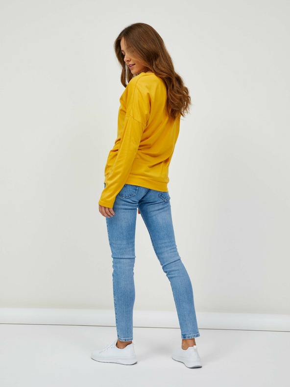 Sam 73 Žlté dámske základné tričko s dlhým rukávom SAM 73 Azuka