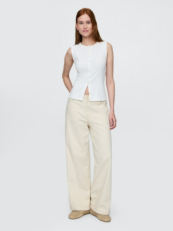 GAP Rebrovaná kardigánová vesta GAP