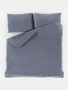 Kvalitex Saténové posteľné obliečky s pruhom 140x200, 70x90cm tmavosivé Kvalitex