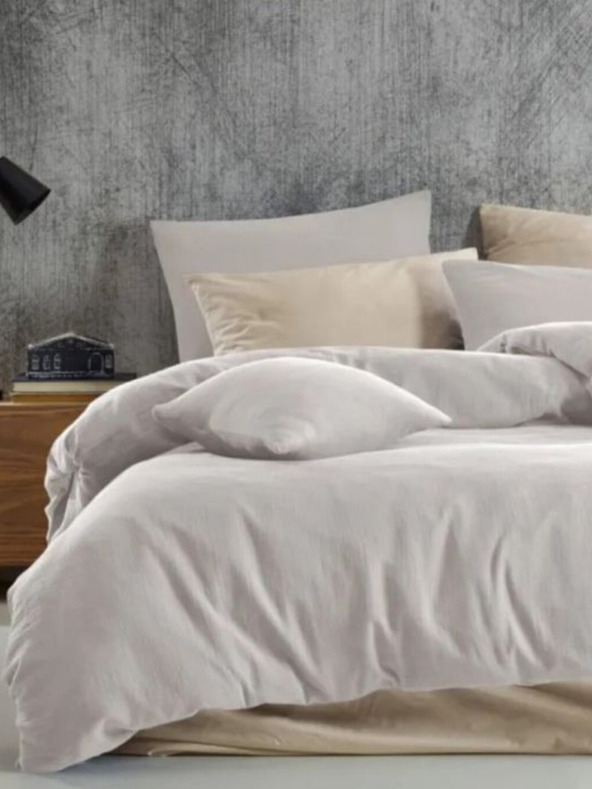 Kvalitex Predĺžené mušelínové posteľné obliečky 140x220, 70x90cm smotanové Kvalitex