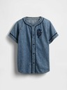 GAP Detská džínsová košeľa Baseball Americana GAP