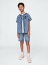 GAP Detská džínsová košeľa Baseball Americana GAP