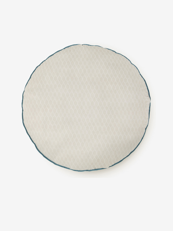 HIP Priemer 55 cm - Modrý a krémový obojstranný vankúš s motívom HIP Camunda