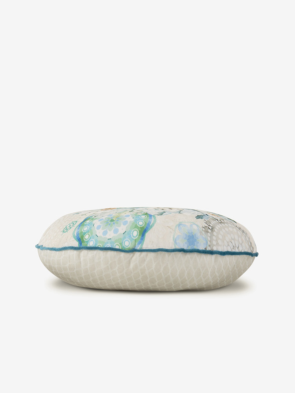 HIP Priemer 55 cm - Modrý a krémový obojstranný vankúš s motívom HIP Camunda