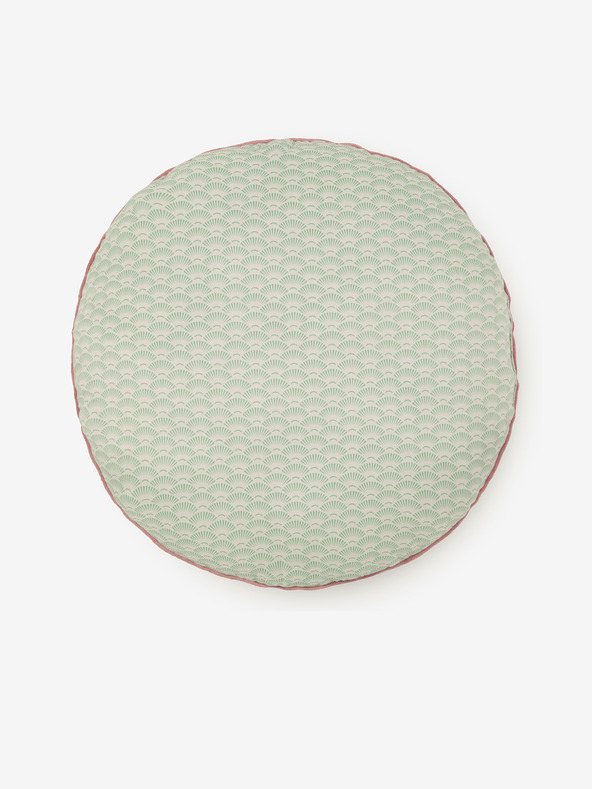 HIP Priemer 55 cm - Ružový a zelený obojstranný vankúš s motívom HIP Romini