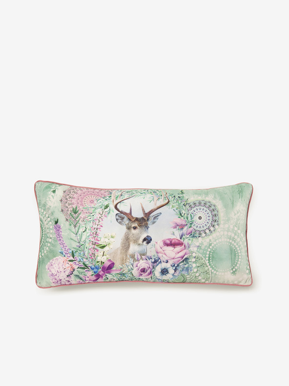 HIP 30 x 60 cm - zelený a ružový obojstranný vankúš HIP Romini