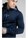 Siksilk Tmavo modrá pánska mikina s kapucňou SikSilk