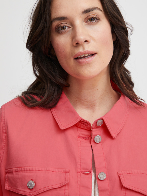 Fransa Ružová dámska džínsová košeľová bunda Fransa