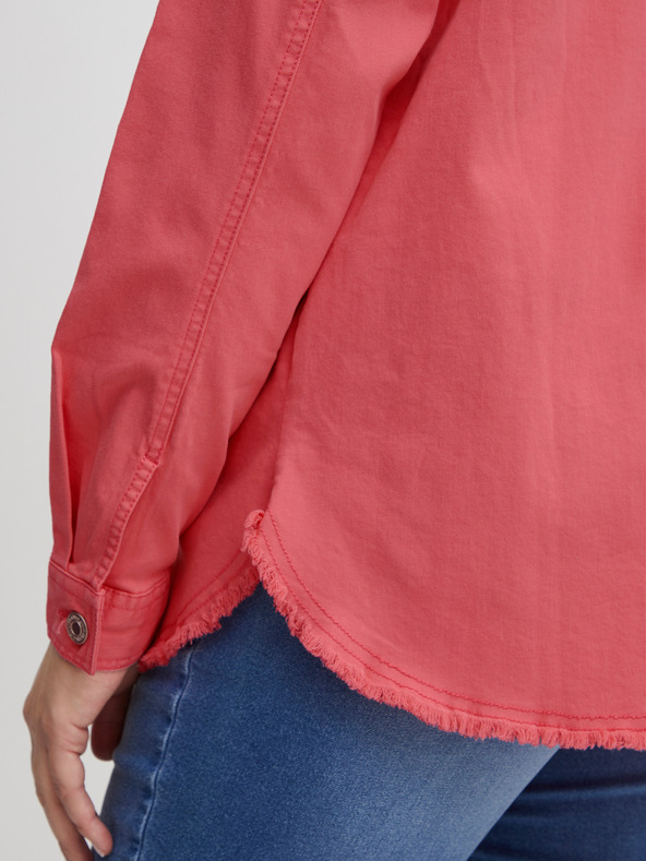 Fransa Ružová dámska džínsová košeľová bunda Fransa