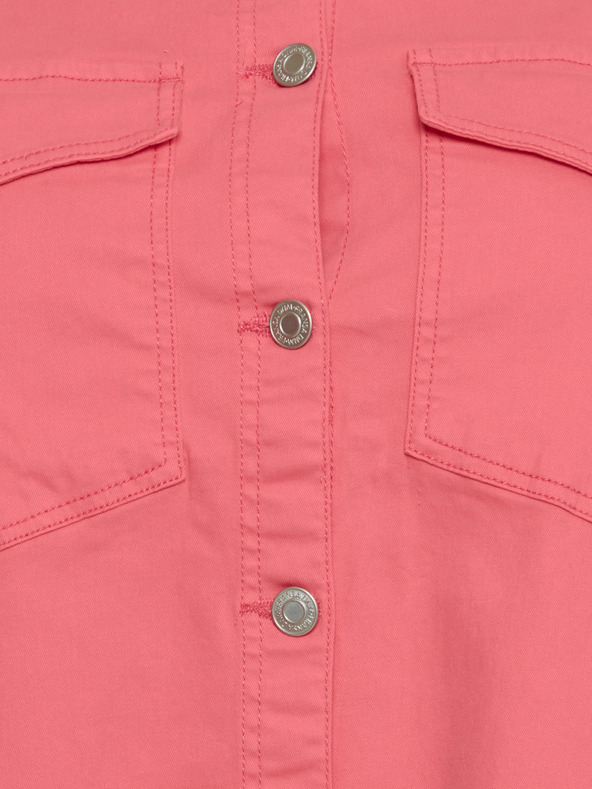 Fransa Ružová dámska džínsová košeľová bunda Fransa