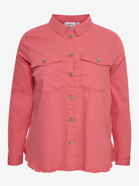 Fransa Ružová dámska džínsová košeľová bunda Fransa