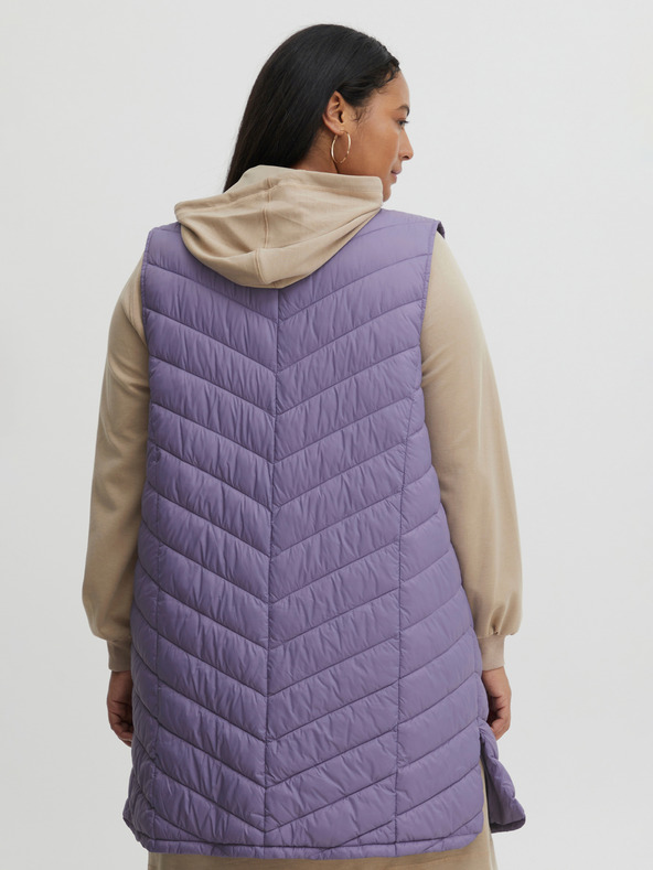Fransa Purple Women's Quilted Vest Fransa