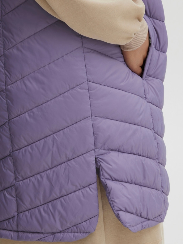 Fransa Purple Women's Quilted Vest Fransa