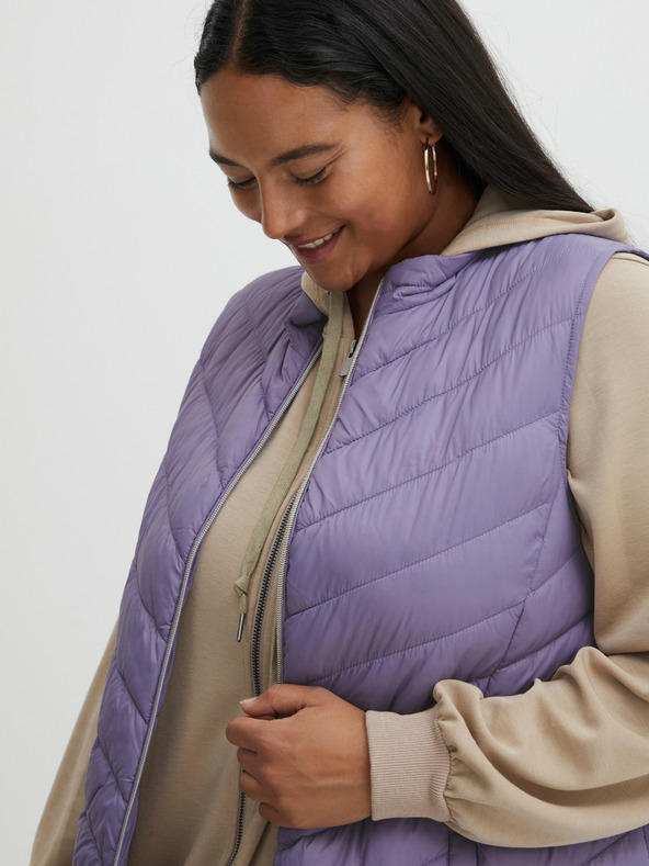 Fransa Purple Women's Quilted Vest Fransa