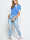 Siksilk Modré dámske džínsy - JEANS SKINNY ROZTRHANÉ