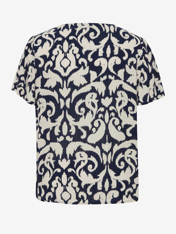 Fransa Modro-krémová dámska vzorkovaná blúzka Fransa