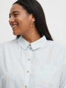 Fransa Blue-White Women's Long Striped Shirt Fransa