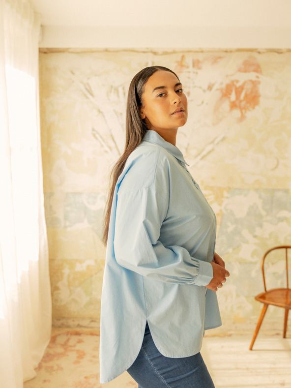 Fransa Light Blue Women's Shirt Fransa