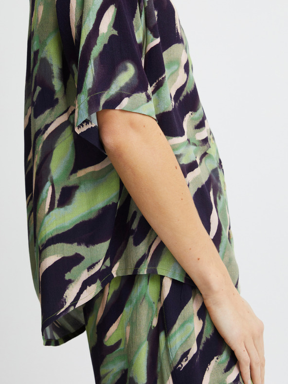 Fransa Čierno-zelená dámska vzorovaná košeľa Fransa