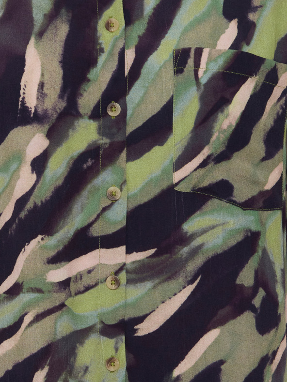 Fransa Čierno-zelená dámska vzorovaná košeľa Fransa