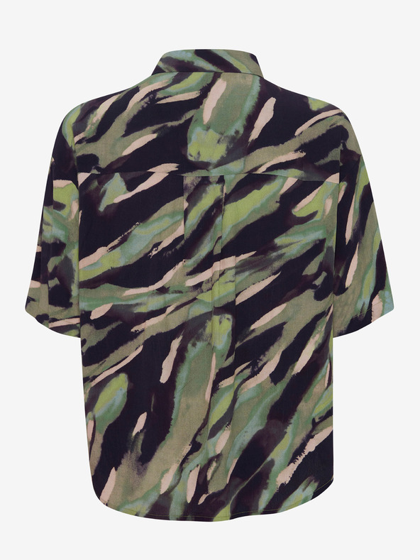 Fransa Čierno-zelená dámska vzorovaná košeľa Fransa