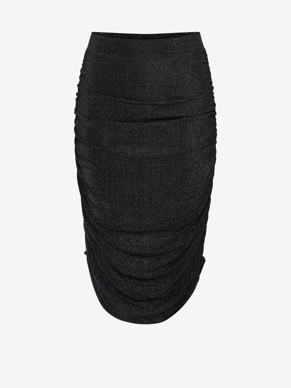 Fransa Čierna dámska puzdrová sukňa s metalickými vláknami Fransa
