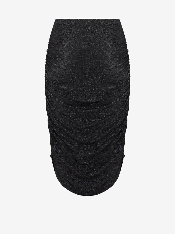 Fransa Čierna dámska puzdrová sukňa s metalickými vláknami Fransa