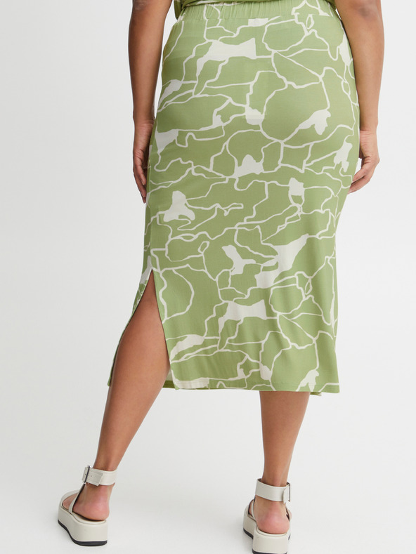 Fransa Bielo-zelená dámska vzorovaná midi sukňa Fransa